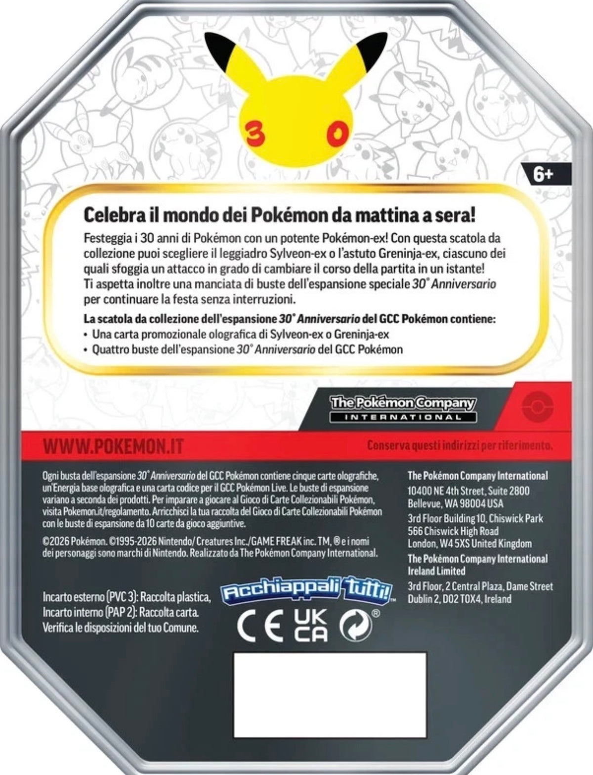 Pokémon 30° Anniversario Tin Collezione Sylveon ex ITA