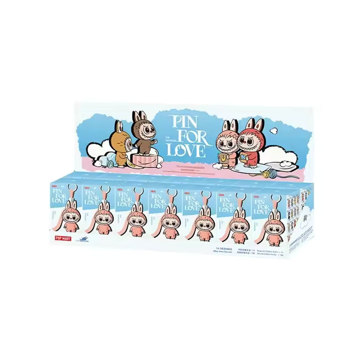 Pop Mart Labubu THE MONSTER PIN FOR LOVE SERIES - Vinyl Plush Pendant blind box N-Z (SINGLE BOX)