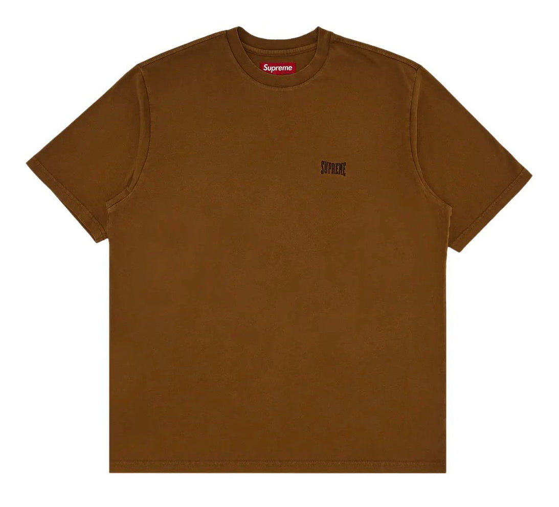 Supreme warm up washed short-sleeve top "brown"