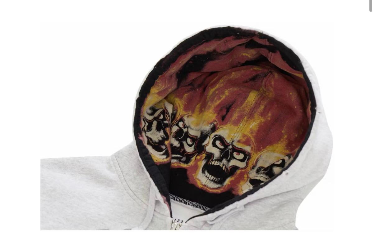 Felpa con cappuccio Supreme MM6 Maison Margiela Zip Up grigio cenere