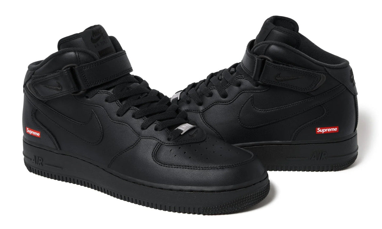 Air Force 1 Mid Supreme Black