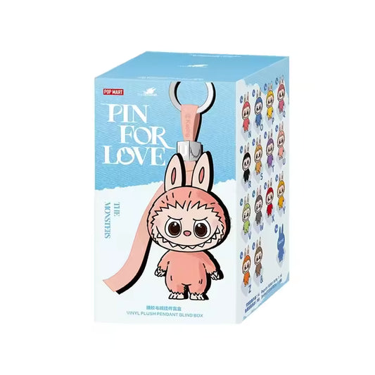Pop Mart Labubu THE MONSTER PIN FOR LOVE SERIES - Vinyl Plush Pendant blind box N-Z (SINGLE BOX)