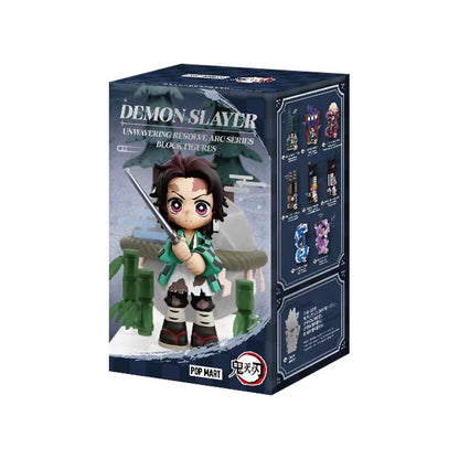 Pop Mart Original Demon Slayer Building Blocks Blind Box Figure Tanjirou Kochou Shinobu Mysterious Box Doll Custom Model Toys