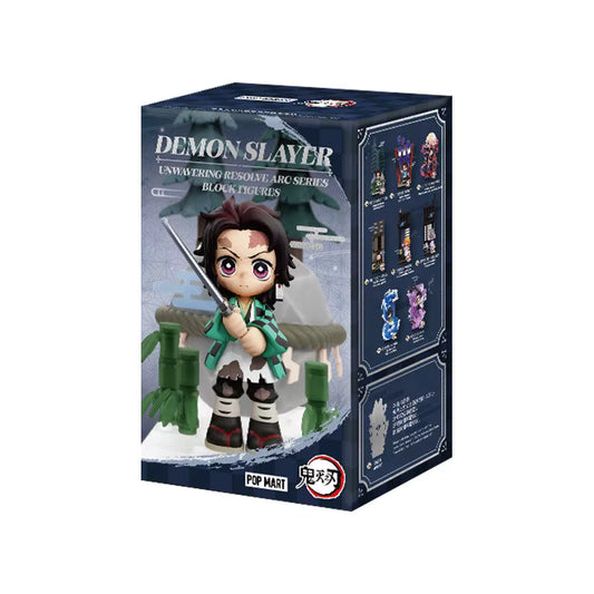 Pop Mart Original Demon Slayer Building Blocks Blind Box Figure Tanjirou Kochou Shinobu Mysterious Box Doll Custom Model Toys