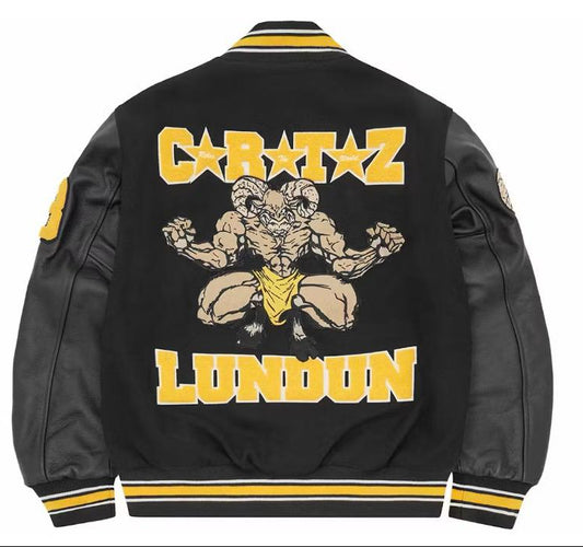 Corteiz CRTZ Goat Varsity Jacket Black