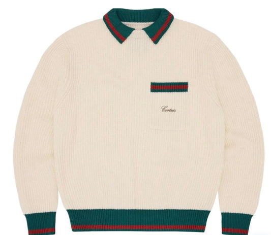 Corteiz Gianni Knit Polo Sweater Cream