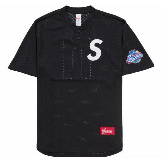 Supreme S Logo Baseball Henley (SS25) Nero