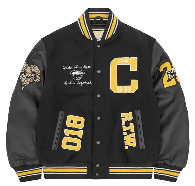 Corteiz CRTZ Goat Varsity Jacket Black