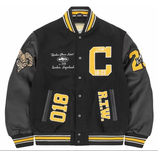 Corteiz CRTZ Goat Varsity Jacket Black