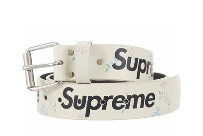 Supreme Repeat Leather Belt (FW25) White