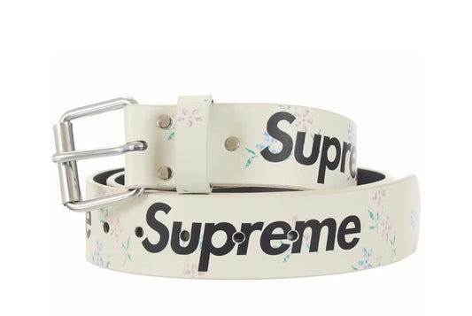 Supreme Repeat Leather Belt (FW25) White